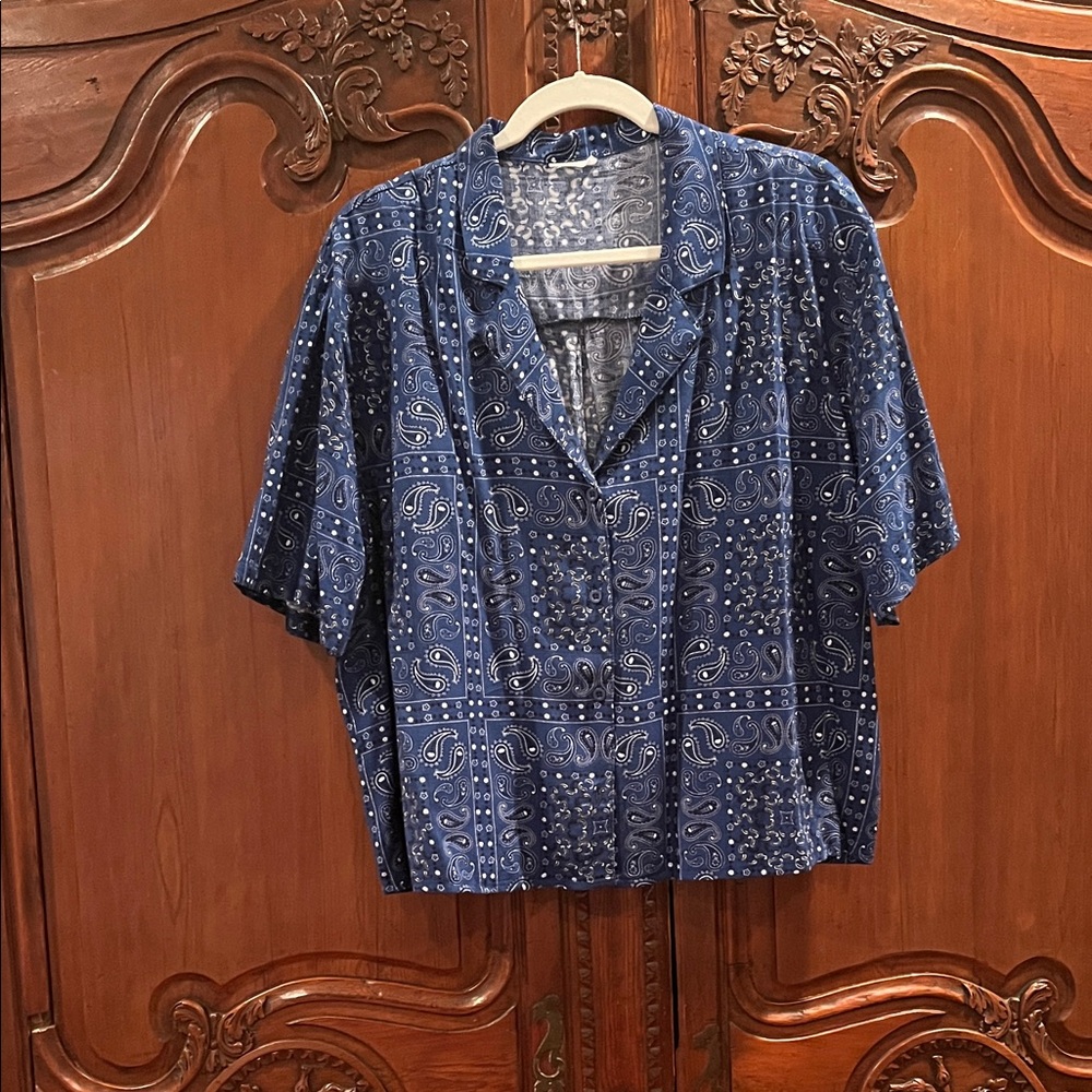 Blue Paisley Women's Top
